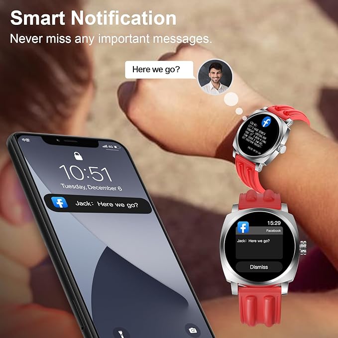 Fila Smart Watch, 1.43’’ AMOLED Fitness Tracker for Men Women with 130+ Sport Modes, Activity Tracker with 24/7 Heart Rate/Sleep Monitoring, IP68 Waterproof Pedometer for Android iOS