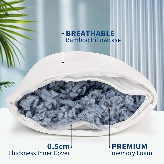 Body Pillow, Cooling Memory Foam Body Pillows for Adults Sleeping,Big Large Firm Full Body Pillow for Side Sleeper