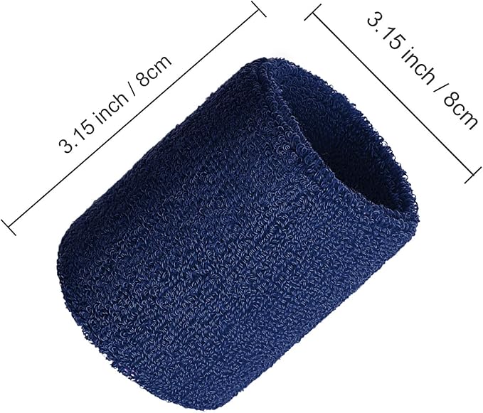 12 Pack Sweatbands Sports Wristband Cotton Sweat Band for Men and Women, Good for Tennis, Basketball, Running, Gym, Working Out