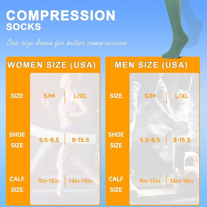 bropite Compression Socks for Women & Men Circulation-Support Knee High Socks 20-30 mmhg-Best for Running,Medical,Nurse,Travel