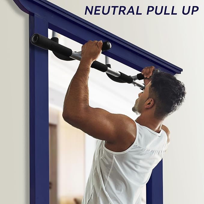 Pull Up Bar for Doorway, Adjustable Width Locking, Thickened Stee, Upper Body Fitness Workout Bar, Multi-Grip Strength for Doorway, Indoor Chin-Up Bar Fitness Trainer for Home Gym Portable