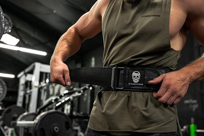 Gymreapers Quick Locking Weight Lifting Belt for Men Gym Belt for Powerlifting Deadlift Belt with 4 Inch Neoprene Metal Buckle Back Support Weightlifting Belt Women