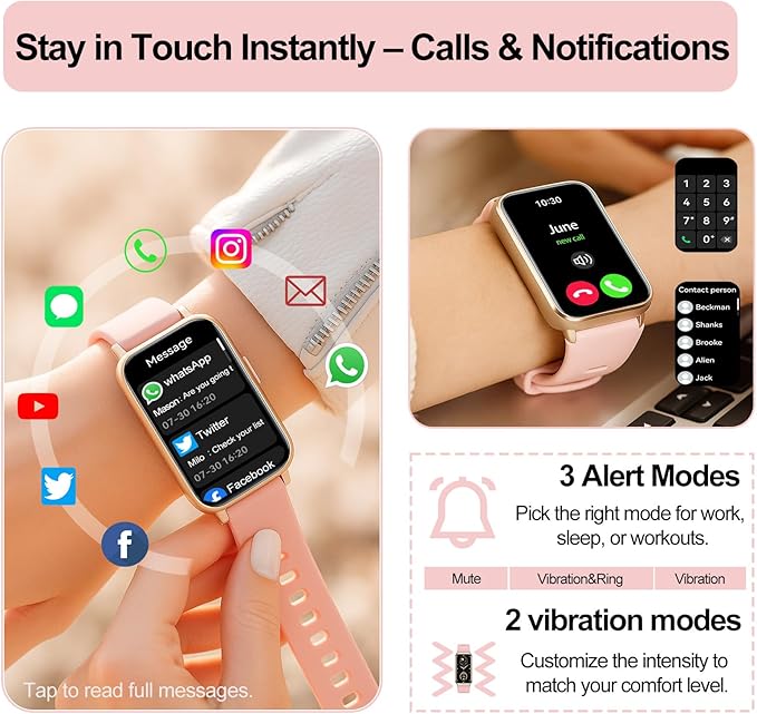 Smart Watch for Women, Fitness Tracker (Answer/Make Calls), with 1.47″ AMOLED Always-On Display, 24/7 Heart Rate, Sleep, 110+ Sport Modes, Custom Watch Faces, Compatible with Android&iPhone, A1