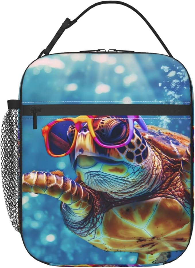 Insulated Lunch Box for Women Men, Sea Turtle Lunch Box Reusable Portable Lunch Bag Cooler Tote Waterproof Lunch Container for Office Picnic Work Travel Hiking