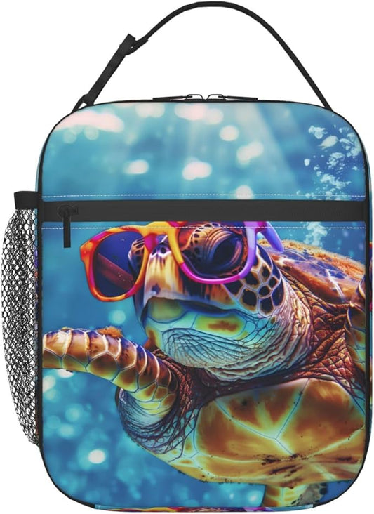 Insulated Lunch Box for Women Men, Sea Turtle Lunch Box Reusable Portable Lunch Bag Cooler Tote Waterproof Lunch Container for Office Picnic Work Travel Hiking