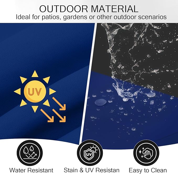 Outdoor Bench Cushion Waterproof, Tufted Bench Seat Cushion 40 x 15 Inch, Patio Wicker Indoor Seat Pads for Outside Garden Patio Balcony, Navy