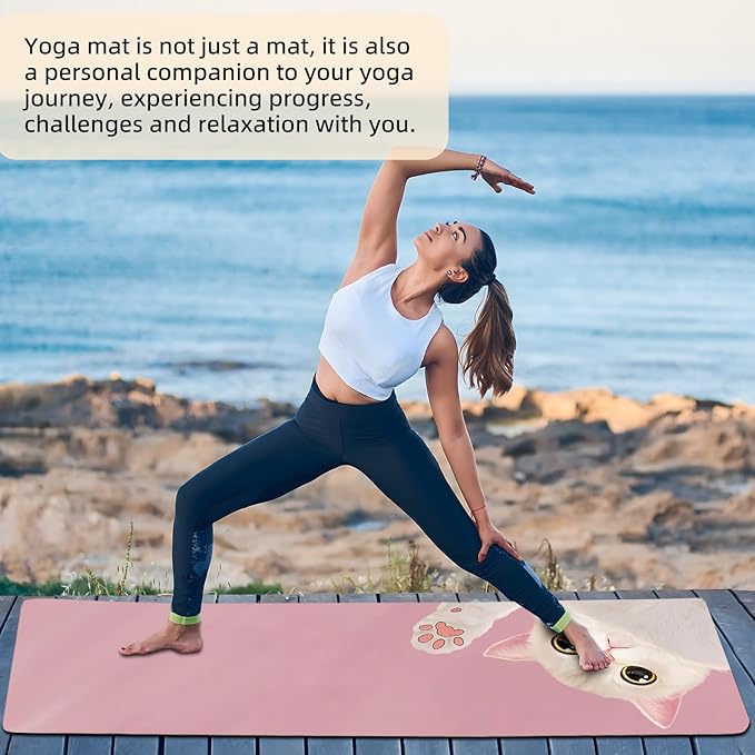 FOLAI Extra Thick Yoga Mat 6mm - Non-Slip Exercise Mat for HIIT, Pilates & Home Workouts & Workout with Free Carry Strap