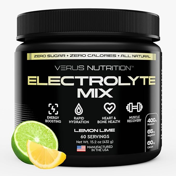 Electrolytes Powder No Sugar- Zero Calorie Hydration Powder | Sugar Free Electrolytes for Fasting, Keto & Vegan | Natural Ingredients Electrolyte Mix for Energy Boost, 60 Servings