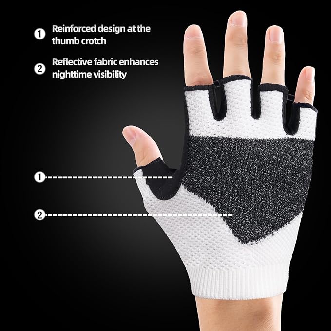 Cycling Gloves for Men Women, Half Finger Bike Gloves for Biking, Gym, Weight Lifting, Rowing, Riding, Outdoor Sports