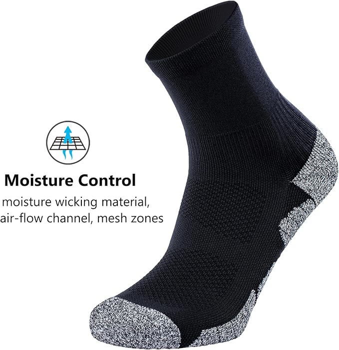 CWVLC Compression Athletic Quarter Socks Cushioned for Men Women
