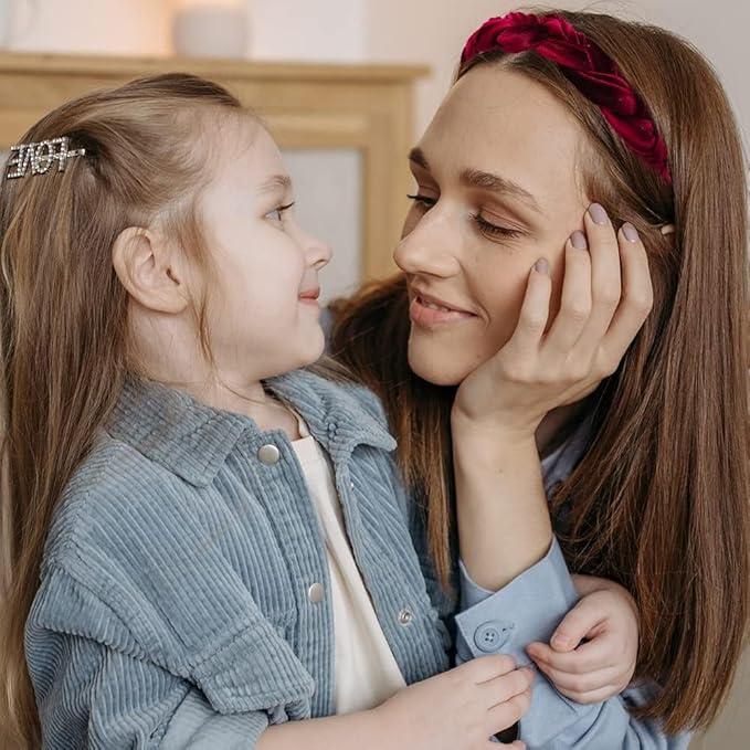 Madison Tyler Thick Headbands for Women | Red Velvet Braided Cute Handmade Makeup Hair Band for Girls Thin Hair | Skincare and Boho Spring Headband for Washing Face