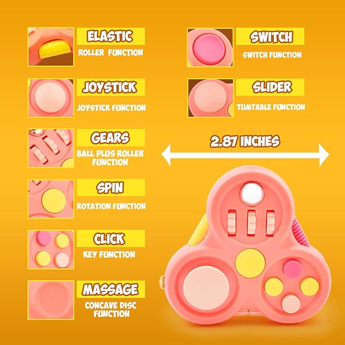 Fidget Toys Adults Pack 5Pcs,Fidget Spinner with Magnetic Rings Gyro,Fidget Controller Autism Sensory Toys,ADHD Stress Anxiety Desk Fidgets,Easter Basket Stuffers for Kids Teen Boys(OR)