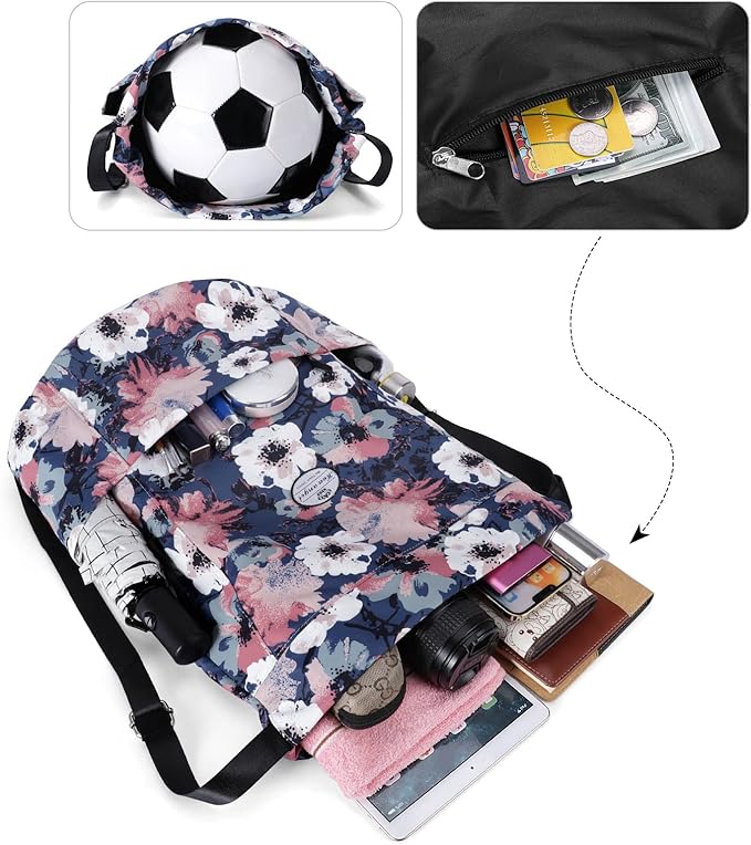 HUA ANGEL Drawstring Backpack Bag, Sport Gym Sackpack Lightweight Small Gym Bag for Men Women Pull String Sport Beach Bag