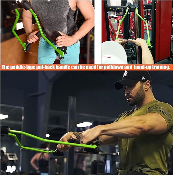 KORIKAHM Adjustable Lat Pull down Bar, Cable Machine Attachments for Gym, Home Gym Fitness T-bar Row Pulldown Attachments, Lat Pull Down Machine Wide Grip Neutral Grip Handle