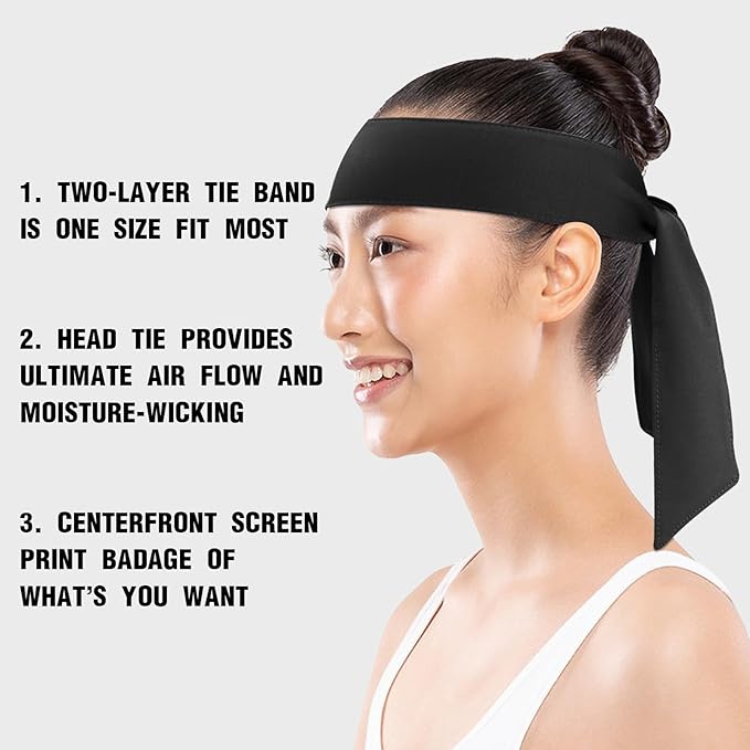 ONUPGO 18Pcs Head Ties for Men Women, Adjustable Headbands Sports Sweatband Ninja Ties Head Band, Sweat Wicking Workout Headband for Sports, Running, Tennis, Yoga, Soccer, Karate