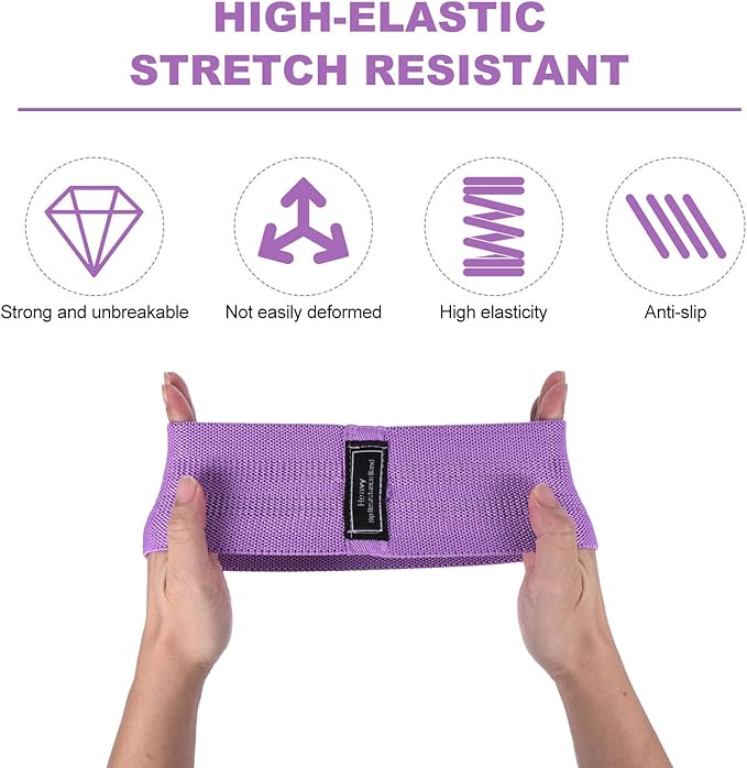 PATIKIL 12 Pieces Booty Resistance Bands for Working Out Non-Slip Workout Bands Fabric Resistance Loops Elastic Exercise Fitness Bands for Women Men Hip Leg Gym, (Level 3 - S/M/L)