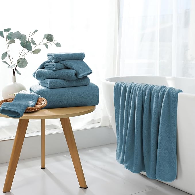 Extra Large Bath Sheet 4 Piece (35"x70")-Ultra Soft Oversized Bath Towel,Bath Sheet Set for Bathroom Hotel,Highly Absorbent Quick Dry Shower Towel Set for Adults,Bathroom Towel-Turquoise