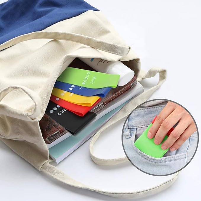 Resistance Bands,Set of 5 Exercise Bands with Different Strength Levels,Elastic Resistance Loop Bands for Exercise, Pilates,Yoga, Stretching, Home Fitness