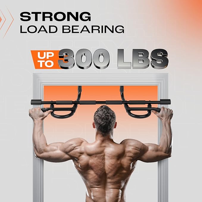 Yes4All Heavy Duty Wall Mounted Pull Up Bar, Over Door Pull Up Bar for Doorway, Multi Grip Chin Up Bar, Sturdy Strength Training Bars & Durable Gym Bar for Home Exercise