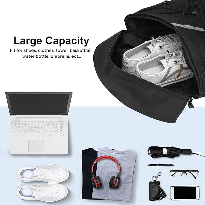 Drawstring Backpack with Mesh Pockets String Gym Bag Sackpack Sandproof Water Resistant Beach Backpack for Men Women