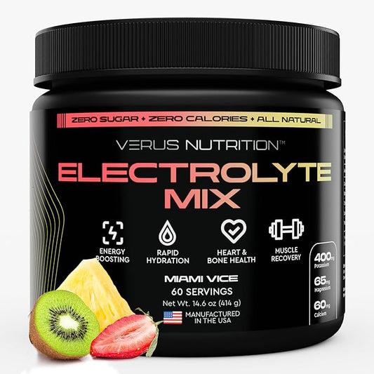 Electrolytes Powder No Sugar- Zero Calorie Hydration Powder | Sugar Free Electrolytes for Fasting, Keto & Vegan | Natural Ingredients Electrolyte Mix for Energy Boost, 60 Servings
