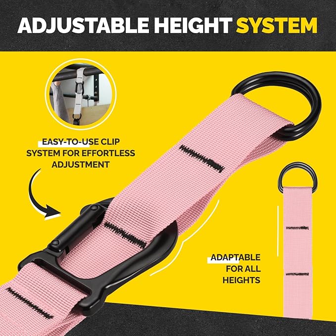 Pull Up Assistance Bands Set - 4 Heavy-Duty Pull Up Bands, Height Adjustable Strap & Comfortable Foot Strap - Stackable Pull Up Resistance Bands for Pull Ups