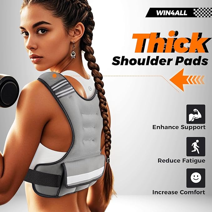 Weighted Vest Woman Adjustable Weights For Walking, 6-12lb/12-18lb, Weighted Vest Woman with 6 Ironsand Weights, Weight Vest For Women/Men, Weight Vest For Walking, Strength Training, Running