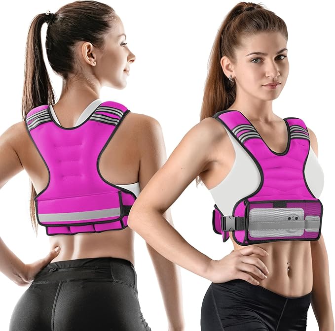 Weighted Vest Woman Adjustable Weights For Walking, 6-12lb/12-18lb, Weighted Vest Woman with 6 Ironsand Weights, Weight Vest For Women/Men, Weight Vest For Walking, Strength Training, Running