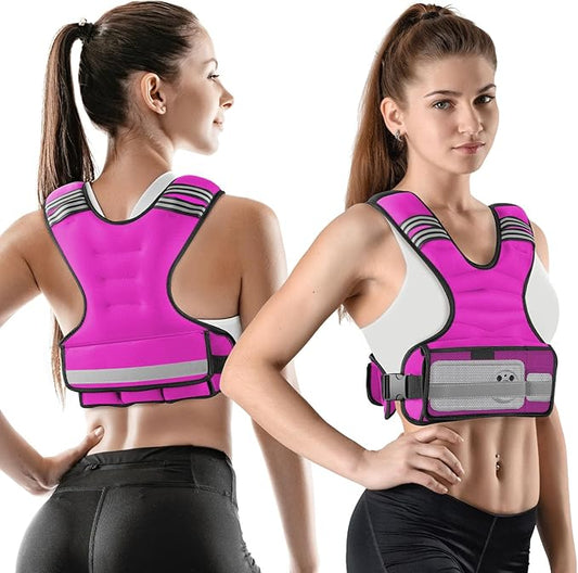 Weighted Vest Woman Adjustable Weights For Walking, 6-12lb/12-18lb, Weighted Vest Woman with 6 Ironsand Weights, Weight Vest For Women/Men, Weight Vest For Walking, Strength Training, Running
