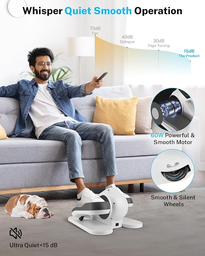 Gonex Under Desk Elliptical Exercise Machine, Leg Exerciser While Sitting for Seniors, 3-in-1 Mini Seated Pedal Exerciser as Seen on TV, 10 Resistance & Speed Levels, Manual/Auto with Remote