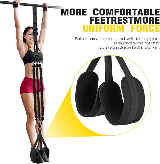 Pull Up Assistance Bands, Resistance Bands for Pull Up Bar Workout, Adjustable Heavy Duty Pull Up Assist Equipment with 4 Assistance Bands, Home Gym Fitness Exercise Strength Training