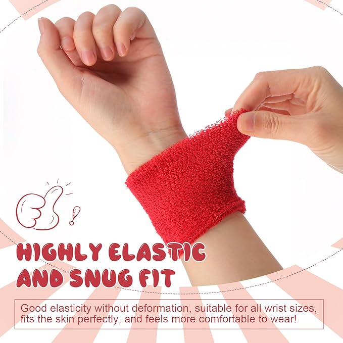 Bememo 36 Pcs Neon Sweatbands Set for Kids Bulk Sports Headband Wristband Set Cotton Terry Basketball Tennis for Students Youth 80s 90s Halloween Costumes Cosplay Glow Party