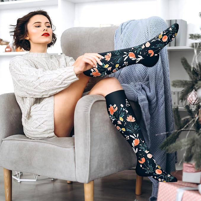 Bluemaple Compression Socks for Women & Men Circulation (6 Pairs) 15-20 mmHg is Best Support for Athletic Running Cycling