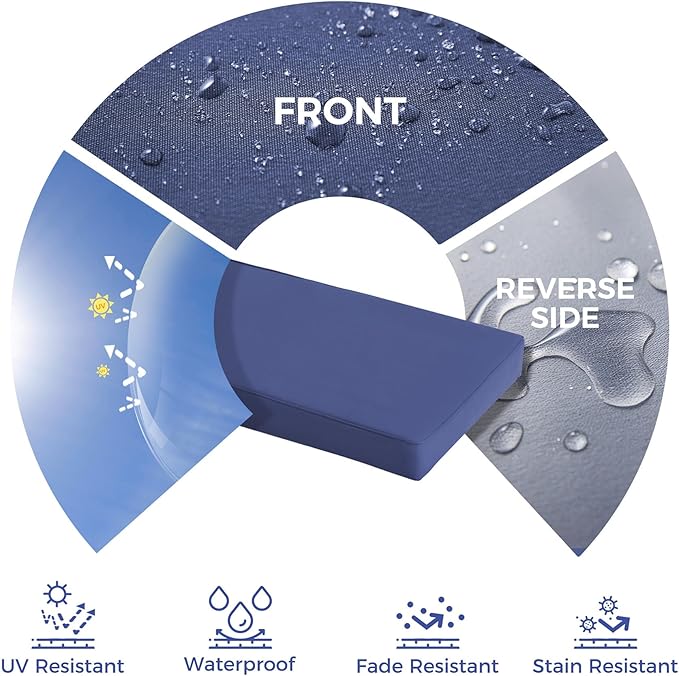 Outdoor Bench Cushions for Outdoor Furniture, 42x18x3 Inch, Waterproof Bench Pillow, Fade Resistant Long Bench Seat Pads for Garden, Indoor, Porch Swing, Navy Blue