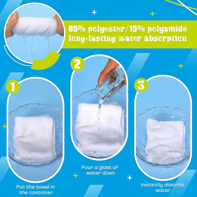 Handepo 12 Pcs Microfiber Workout Gym Towels, 360 GSM 12 x 30 Inch Gentle and Fast Drying Absorbent Towels for Men Women Yoga Travel Sports(White)