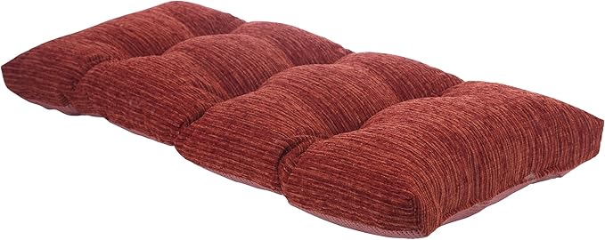 Klear Vu The Gripper Omega Non-Slip Tufted Bench Cushion for Indoor Furniture, Entryway Storage, Bay Window, Corner Nook or Piano Seat, 33 Inches, 17 Red