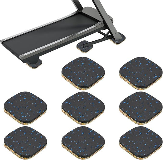 PATIKIL 8 Pcs Treadmill Mat Pads, 4x4x0.6 High Density Foam Anti Vibration Pad Sound Proof Floor Mat Exercise Equipment Mat for Carpet Protect Noise Reduction Home Gym, Blue