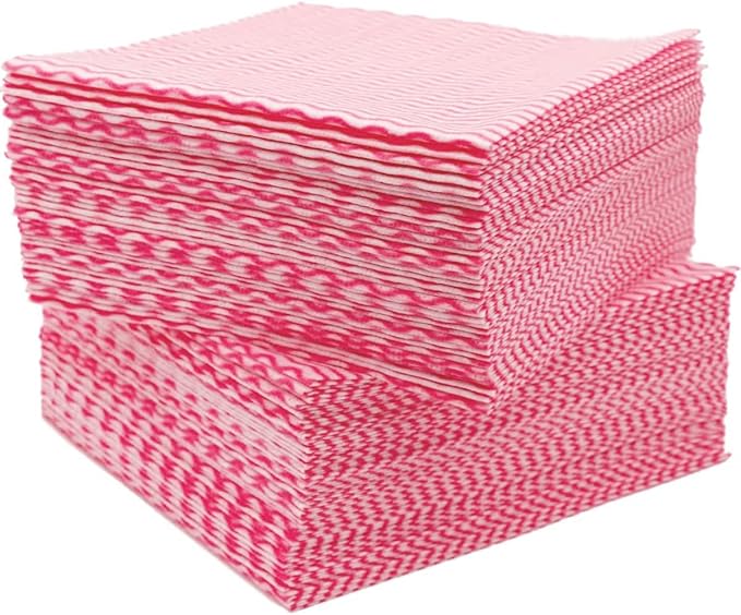 Disposable Dish Cloths Paper Towels, Domestic Cleaning Towels, Multipurpose Quick-Dry Rag Dish Cloths Heavy Duty Handy Wipes for Kitchen 75 Count 14.2"X15.7", Red