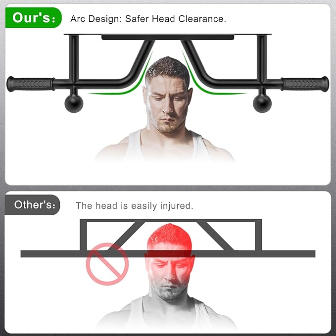 SELEWARE Heavy Duty Wall Mounted Doorway Pull Up Bar Multifunctional Joist Mount Chin Up Bar with Resistance Band Hooks & Ball Finger Training, Fully Welded Steel Construction Support to 600LBS