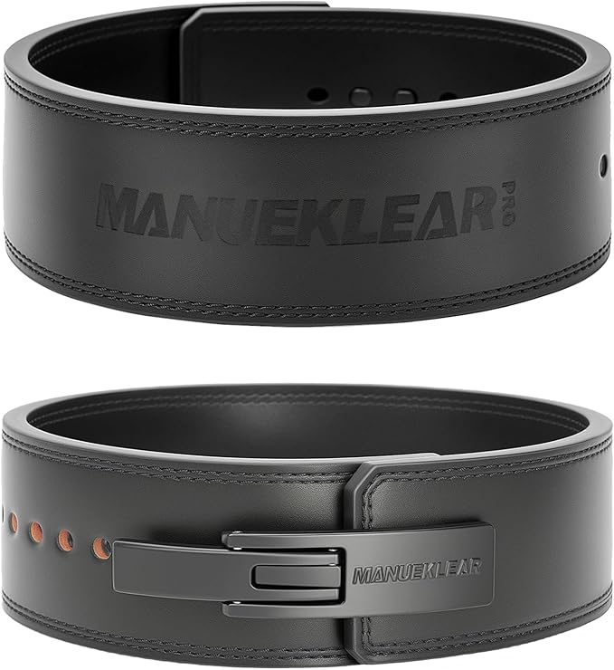 MANUEKLEAR 10mm Thick & 4inch Wide Weight Lifting Belt Lever, Lever Belt Weightlifting for Men and Women, Powerlifting Lever Gym Belt for Squat Deadlift Workout