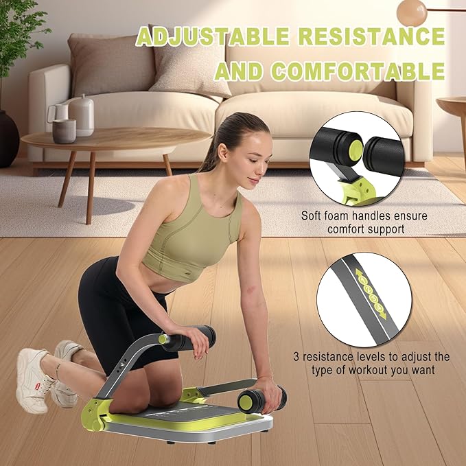 HOTSWEAT Ab Machine, Sit Up Exercise Equipment, Ab Workout Equipment with 3 Adjustable Resistance, Ab Trainer for Stomach Workout with 330 LBS Weight Capacity, Foldable Ab Crunch Machine for Home Gym