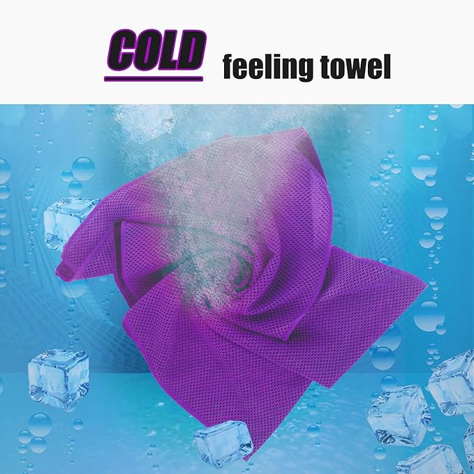 Biange Cooling Towels (40"x 12", Pack of 60) for Neck and Face, Cold Towel for Hot Weather, Sports, Workout, Fitness, Gym, Yoga, Golf, Pilates, Travel, Camping & More