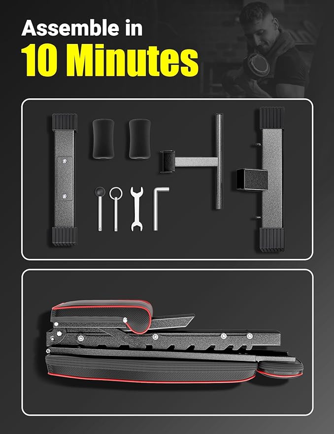 Yoleo Adjustable Weight Bench, 660LB Foldable Workout Bench with Extended Head/Neck Protection/Spine Support for Bench Press, Fast Folding Incline Decline Flat Bench