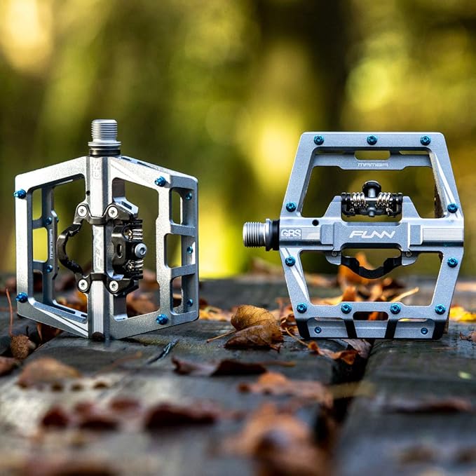Funn Mamba MTB Clipless Pedals, Single Sided Clip Mountain Bike Pedals, Compatible with SPD Cleats, 9/16-Inch CrMo Axle Bicycle Pedals for MTB/BMX/Gravel Cycling