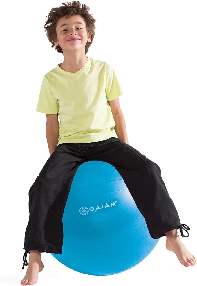 Gaiam Kids Balance Ball - Exercise Stability Yoga Ball, Kids Alternative Flexible Seating for Active Children in Home or Classroom (Satisfaction Guarantee), 45cm