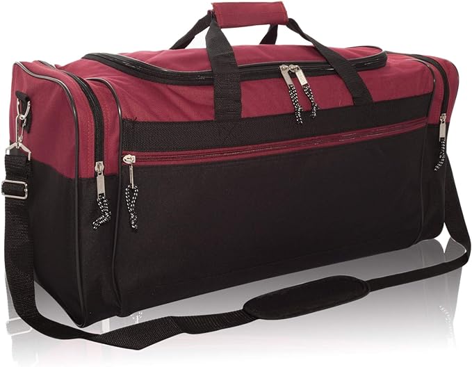 DALIX 25" Extra Large Vacation Travel Duffle Bag (Black, Grey, Navy Blue, Red, Camo)