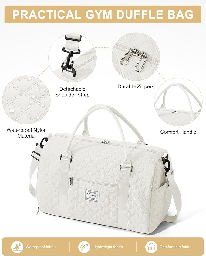 Gym Bag Womens,Travel Duffel Carry on Bag Sport Tote Bag Weekend Overnight Bag