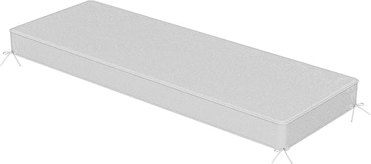 Sundale Outdoor Olefin Bench Cushion， Water-Resistant Patio Couch Cushion, Loveseat Sofa Pad with Straps Light Gray, 48 x 18 x 4 Inches