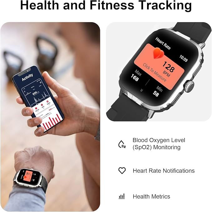 Fila Smart Watch, 2.01" Smartwatch for Men Women (Answer/Make Call), Fitness Tracker with 100+ Sport Modes, IP67 Waterproof, Heart Rate/Sleep Monitor, Pedometer, Activity Tracker for Android iOS