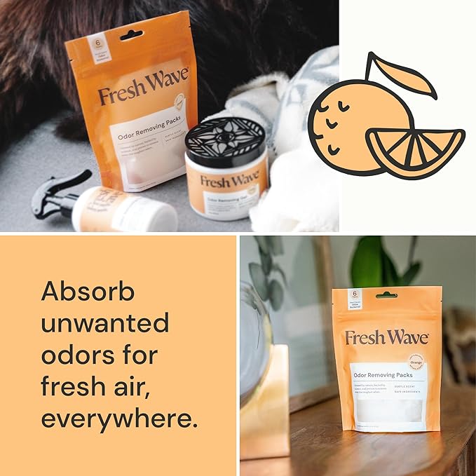 Fresh Wave Orange Odor Eliminating & Deodorizing Packs | Bag of 6